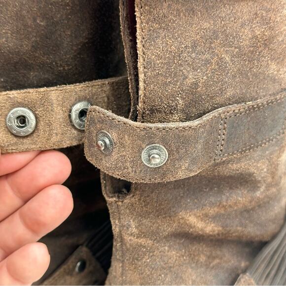 Eileen Fisher Oiled Leather Fold Down Boots - Picture 9 of 14